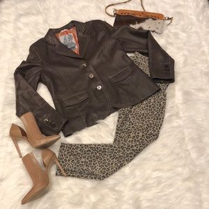 Chocolate brown, SOFT, leather jacket.